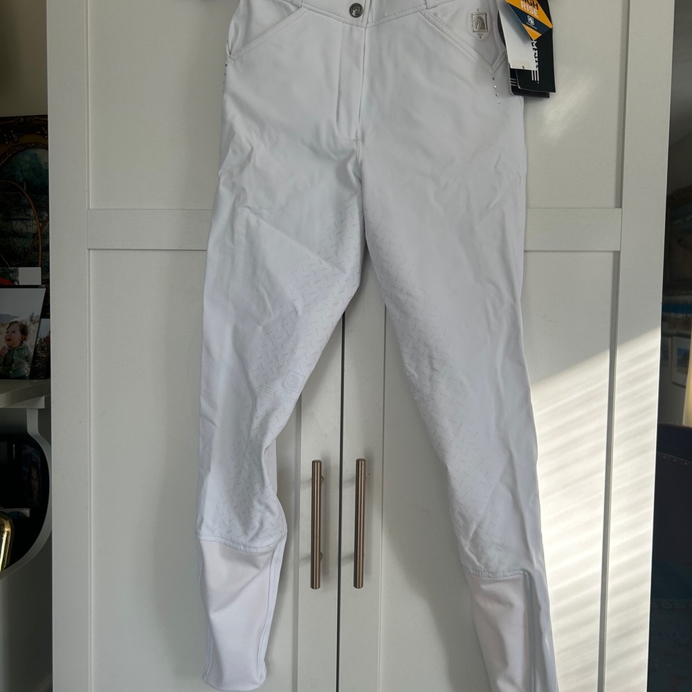 Equestrian White Bling Riding Breeches